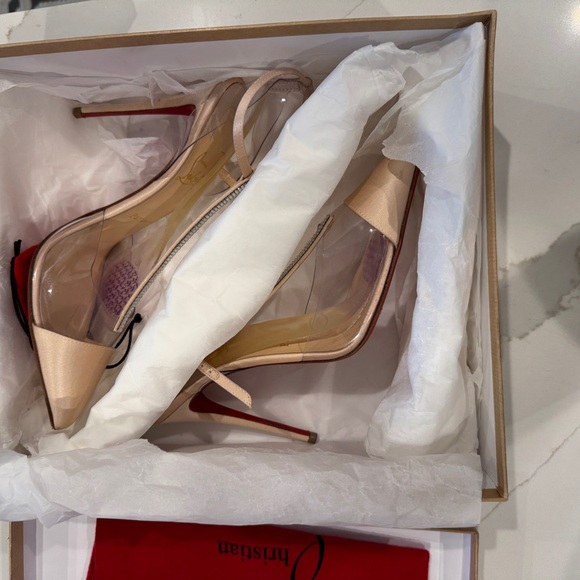 Christian Louboutin Nosy strass nude satin 39.5 - Picture 2 of 11